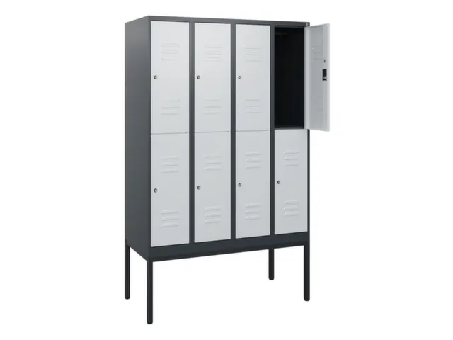 dubbeldekse locker,HxBxD 1950x1200x500mm,4x2vak.,vak B 300mm,cil.-slot