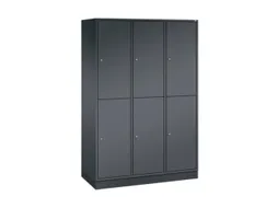 Dubbeldekse garderobekast,HxBxD 1950x1220x500mm,3x2vak.,vak B 360mm