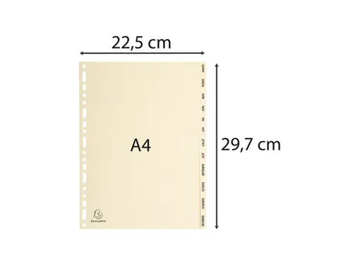 Tabbladen karton 155 g jan-dec ivoor