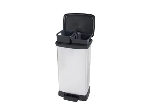 Pedaalemmer Decobin Duo 23+23 Liter Zilver Zwart