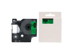 Labeltape Dymo Compatible 45019 D1 12mmx7m Zwart Op Groen