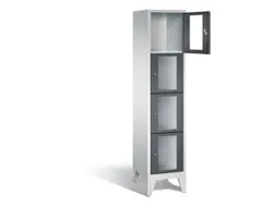 Lockerkast 1850x420x500mm 1x4 vakken Cilinderslot Poten, RAL7021