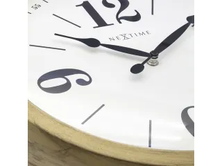 Landelijke wandklok - 39cm - Stille klok - Wit/ Goud- NeXtime "Classic - 7