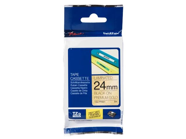 Originele Brother TZe-PR851 24mm BLACK-GOLD