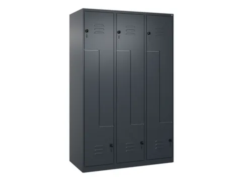 Z-garderobekast,HxBxD 1850x1200x500mm,vak B 200/400mm,draaigrendel
