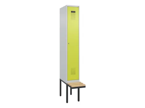 locker met bank,voor scheiding van kleding,HxBxD 2120x300x815mm,1vak