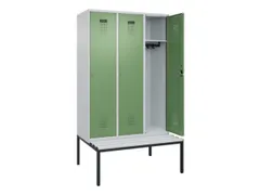locker met bank,HxBxD 2120x1200x815mm,3vak,vak B 400mm,cilinderslot