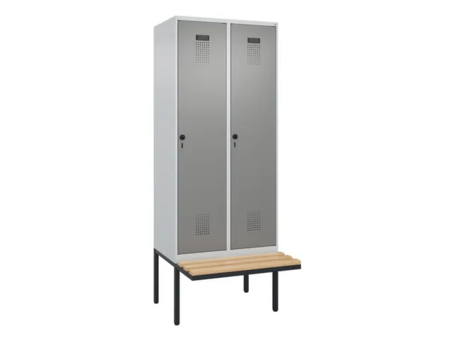locker met bank,voor scheiding van kleding,HxBxD 2120x800x815mm,2vak