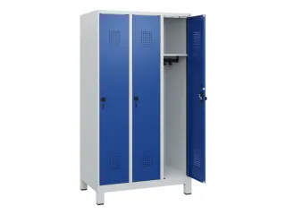 schoollocker,HxBxD 1630x900x500mm,3vak,vak B 300mm,draaigrendel,voeten - 1