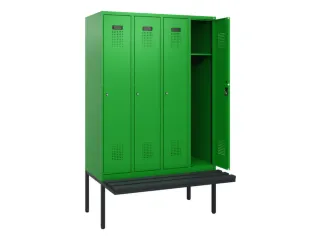 locker met bank,HxBxD 1950x1200x815mm,4vak,vak B 300mm,cilinderslot - 1