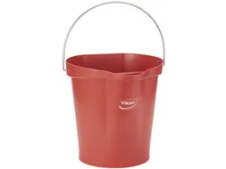 Vikan 56944 emmer 12 Liter met schenktuit Metaaldetecteerbaar Rood