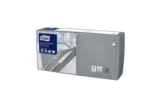 Tork 477869 Soft Lunchservet Advanced Grijs 33x33cm