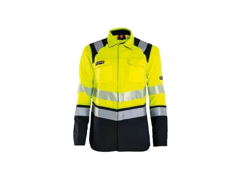 Chemise Tranemo 5079, jaune/bleu marine, taille 2XL, la piece