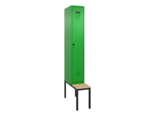 locker met bank,voor scheiding van kleding,HxBxD 2120x300x815mm,1vak - 2