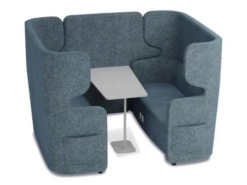 Zitgroep 2Banken Tafel 4-Zits Geluidabsorberend Blauw 1320x2200x1570mm