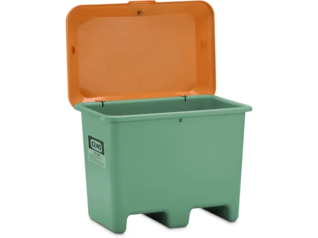 strooigoedbak,200l,HxBxD 690x890x600mm,GVK,groen,deksel oranje