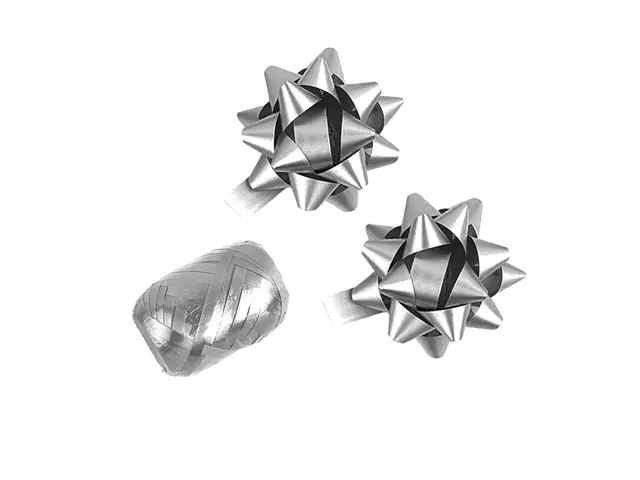 Polyband combi set zilver cadeaulint 1 ei 2 rozetten