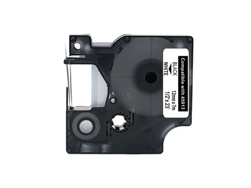 Labeltape Dymo Compatible 45013 D1 12mmx7m Zwart Op Wit 6 stuks