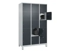 lockerkast,HxBxD 1950x1200x500mm,3x5vakken,vak B 400mm,cil.-slot