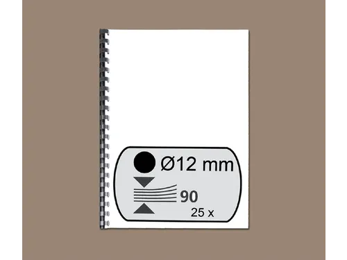 Bindrug Fellowes 12mm 21-rings A4 zwart 25stuks