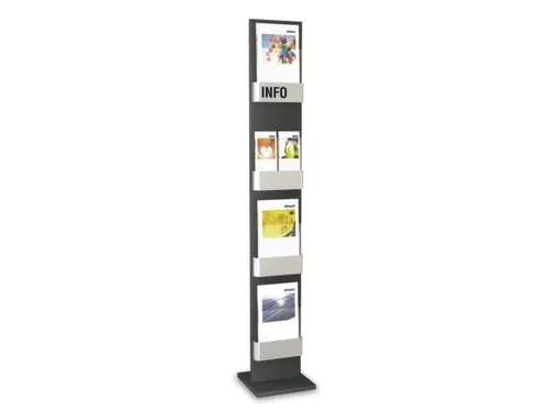 folderhouder,HxBxD 1750x300x300mm,v. 4xDIN A4,acryl planken