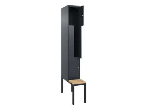 Z-garderobekast,HxBxD 2120x300x815mm,2vak,vak B 300mm,cil.-slot