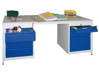 werkplaatsbureau,HxBxD 720x1700x800mm,RAL7035,front RAL5010 - 1