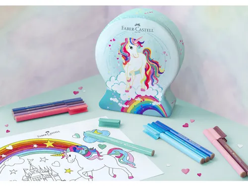 Viltstift Faber-Castell Connector Snow globe Unicorn 33 stuks assorti
