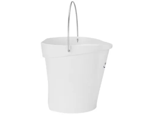 Vikan 56945 emmer 12 Liter met schenktuit Metaaldetecteerbaar Wit