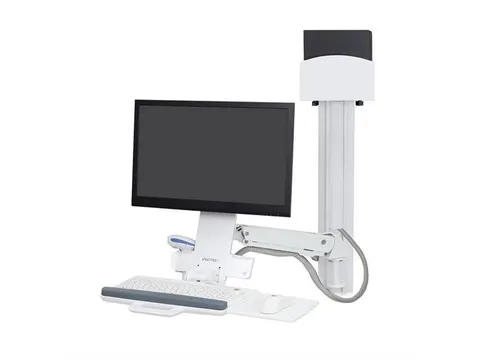 StyleView combo-systeem Sit-Stand, kleine CPU-houder (wit)