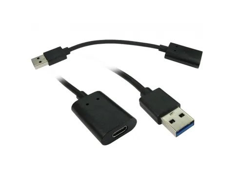 Origin Storage CAB-USBAM-USBCF, 0,15 m, USB A, USB C, USB 2.0, Zwart