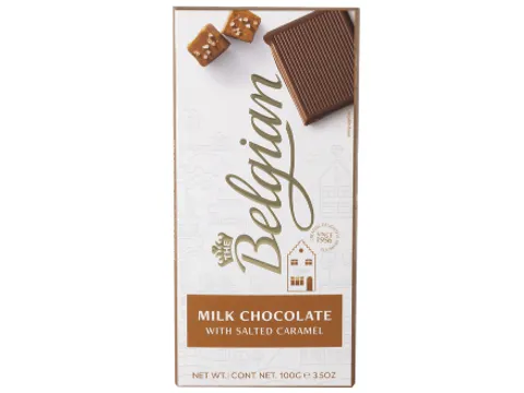 Chocolat The Belgian lait caramel salé barre 100g