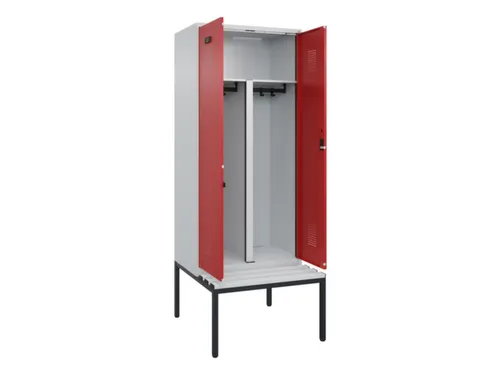 PBM-locker met bank,HxBxD 2120x800x815mm,2vak,vak B 400mm