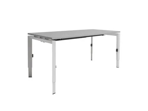 Bureau Linesto N3 hoogte instelbaar 180x80cm Lichtgrijs, poot Wit
