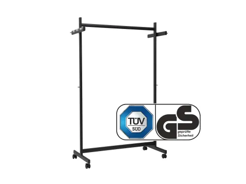 Garderoberek MAUL Samba mobiel 115X172X51cm 40kg, 10 haken zwart RAL90