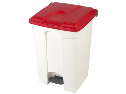 pedaalemmer,1x45l,HxBxD 600x398x410mm,romp PP wit,deksel PP rood