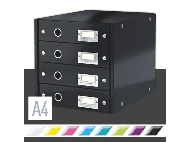 Ladenbox 4 Laden Leitz Click & Store 4 Laden Zwart 81% gerecycled kart