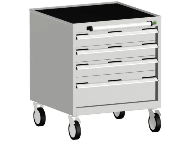 ladekast verrijdbaar 780x650x650mm 4laden romp RAL7035 front RAL7035