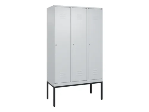 locker,HxBxD 2120x1200x500mm,3vak,vak B 400mm,cil.-slot,voetonderstel