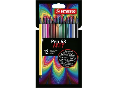 Viltstift STABILO Pen 68/12 Arty medium assorti etui à 12 stuks