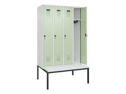 locker met bank,HxBxD 2120x1200x815mm,4vak,vak B 300mm,draaigrendel