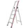 trapladder,eenzijdig,4treden,stand H 0,93m,balk L 1,7m,aluminium
