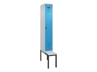 locker met bank,HxBxD 2120x300x815mm,1vak,vak B 300mm,draaigrendel - 2