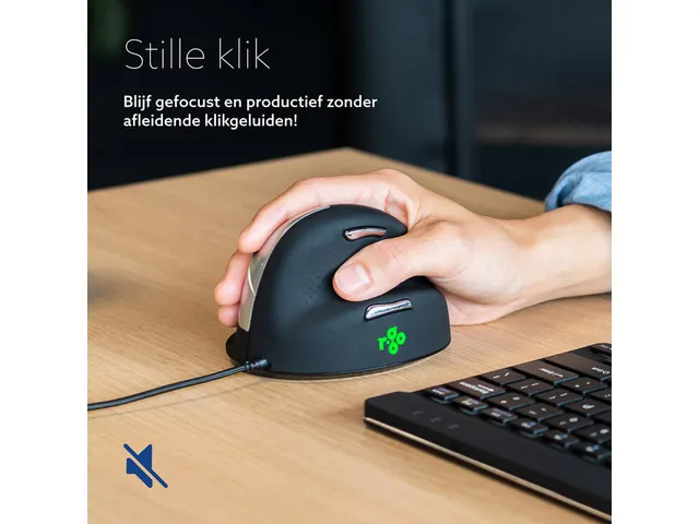 Ergonomische muis R-Go HE Break Large Rechts bedraad Zwart