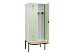 locker met bank,voor scheiding van kleding,HxBxD 2120x800x815mm,2vak