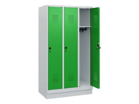 schoollocker,HxBxD 1630x900x500mm,3vak,vak B 300mm,draaigrendel,sokkel