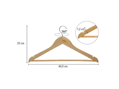 9453470 Kledinghanger MAULmira hout 20 stuks 44.5x1.2x23cm bruin
