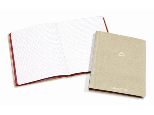 Notitieboek Aurora A5 ruit 5x5mm 192 pagina's 80g linnen grijs