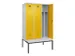 locker met bank,voor scheiding van kleding,HxBxD 2120x1200x815mm,3vak