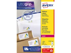 adresetiket Avery QuickPeel 63,5x46,6 wit 100 vel 18 etiketten per vel